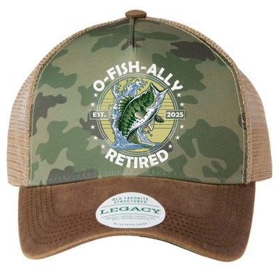 O-Fish-Ally Retired 2025 Funny Retirement Officially Legacy Tie Dye Trucker Hat