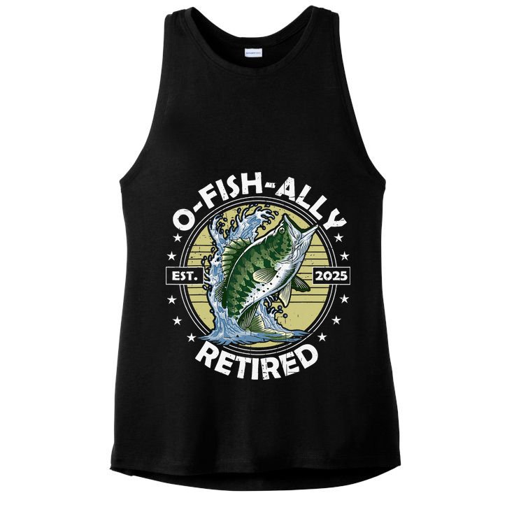 O-Fish-Ally Retired 2025 Funny Retirement Officially Ladies PosiCharge Tri-Blend Wicking Tank