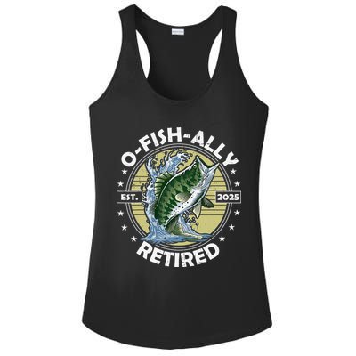 O-Fish-Ally Retired 2025 Funny Retirement Officially Ladies PosiCharge Competitor Racerback Tank