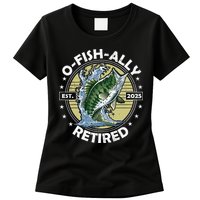 O-Fish-Ally Retired 2025 Funny Retirement Officially Womens T-Shirt