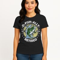 O-Fish-Ally Retired 2025 Funny Retirement Officially Womens T-Shirt