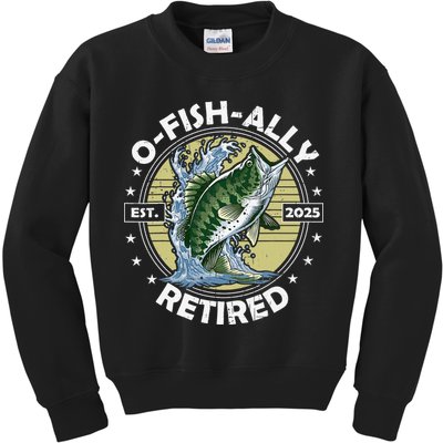 O-Fish-Ally Retired 2025 Funny Retirement Officially Kids Sweatshirt