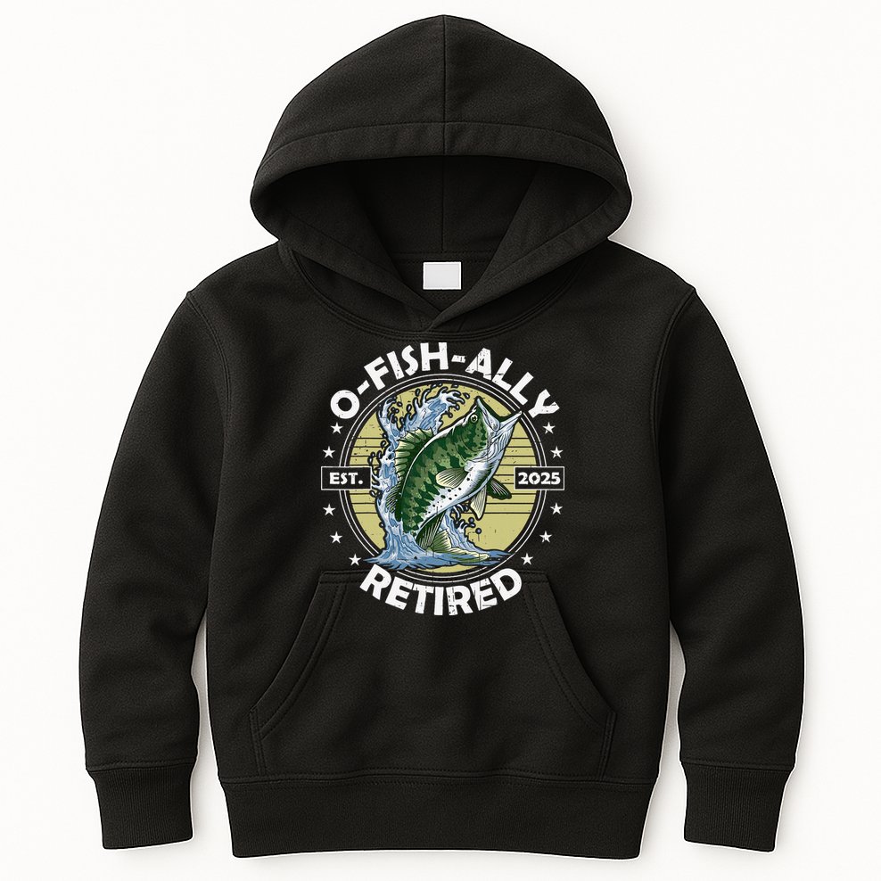 O-Fish-Ally Retired 2025 Funny Retirement Officially Kids Hoodie