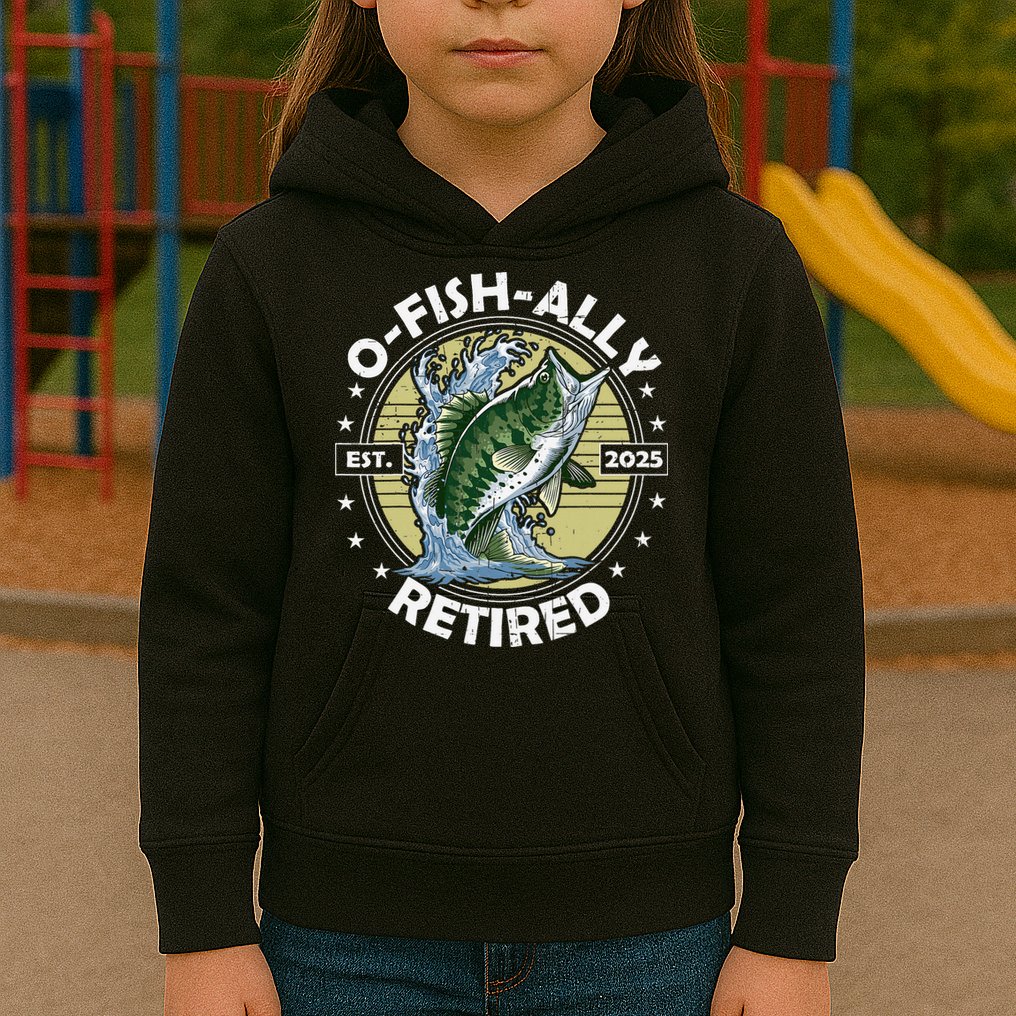 O-Fish-Ally Retired 2025 Funny Retirement Officially Kids Hoodie