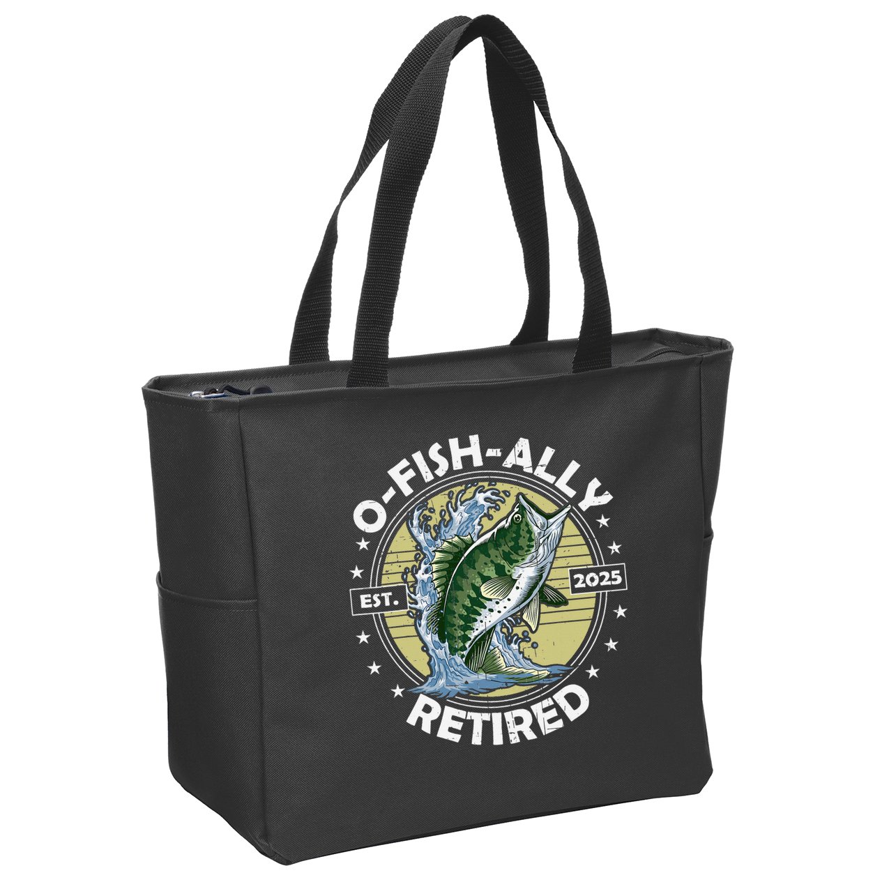 O-Fish-Ally Retired 2025 Funny Retirement Officially Zip Tote Bag