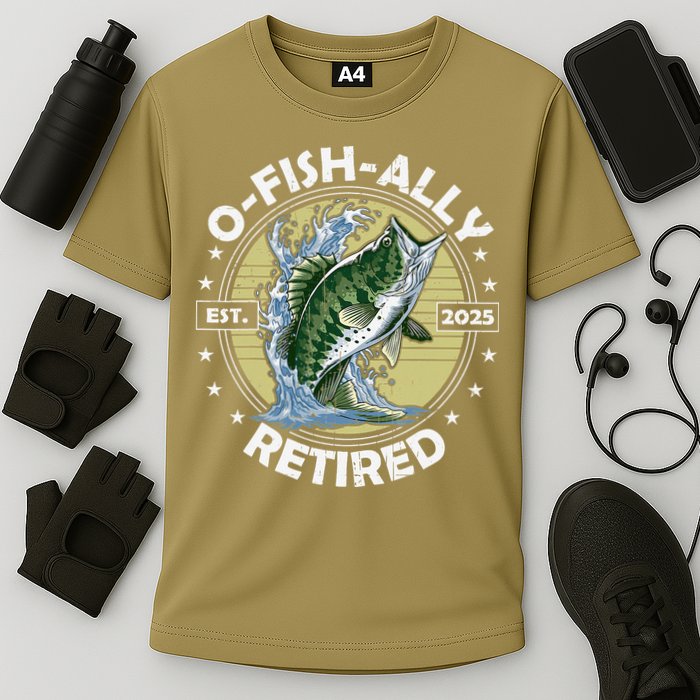 O-Fish-Ally Retired 2025 Funny Retirement Officially Cooling Performance Crew T-Shirt