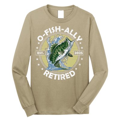 O-Fish-Ally Retired 2025 Funny Retirement Officially Long Sleeve Shirt