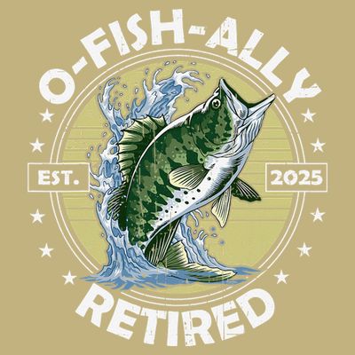 O-Fish-Ally Retired 2025 Funny Retirement Officially T-Shirt