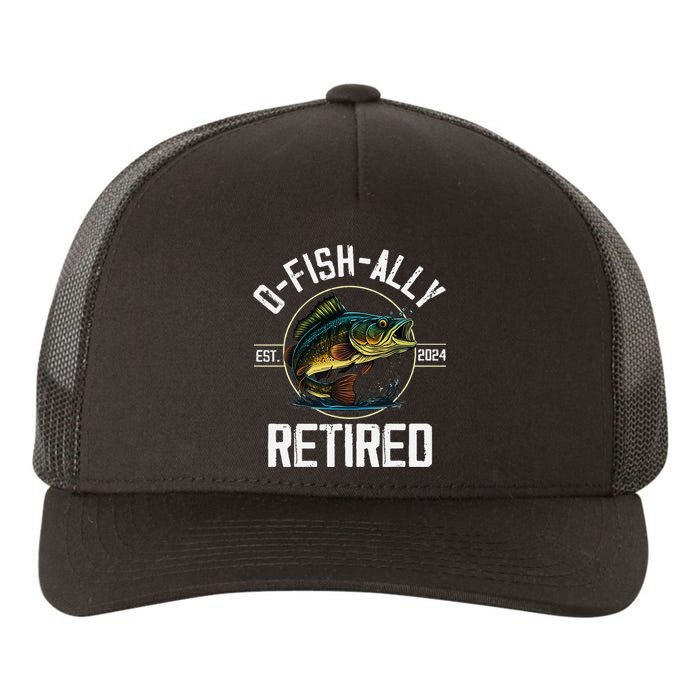 Ofishally Retired 2024 Fishing Retirement Gift Yupoong Adult 5-Panel Trucker Hat