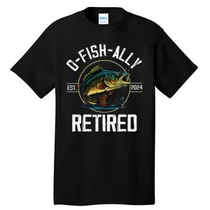 Ofishally Retired 2024 Fishing Retirement Gift Tall T-Shirt