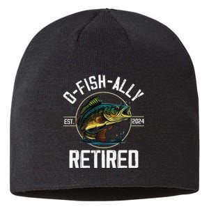 Ofishally Retired 2024 Fishing Retirement Gift Sustainable Beanie