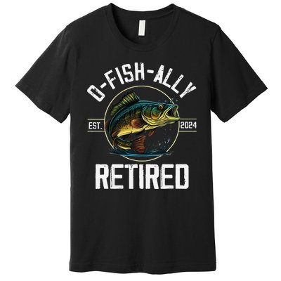 Ofishally Retired 2024 Fishing Retirement Gift Premium T-Shirt