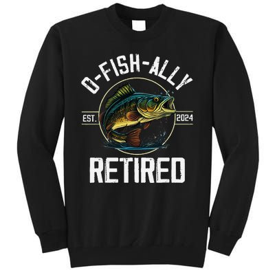 Ofishally Retired 2024 Fishing Retirement Gift Tall Sweatshirt