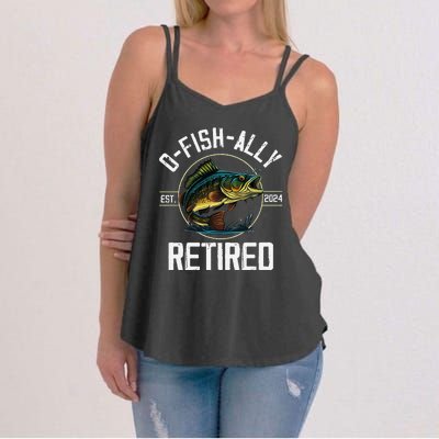 Ofishally Retired 2024 Fishing Retirement Gift Women's Strappy Tank