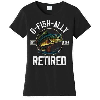 Ofishally Retired 2024 Fishing Retirement Gift Women's T-Shirt