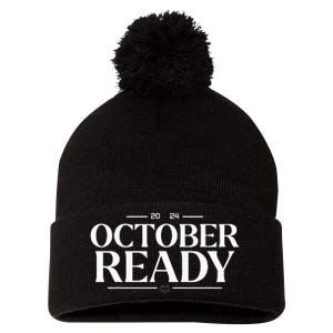 October Ready 2024 Playoff Baseball Season Pom Pom 12in Knit Beanie