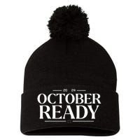 October Ready 2024 Playoff Baseball Season Pom Pom 12in Knit Beanie