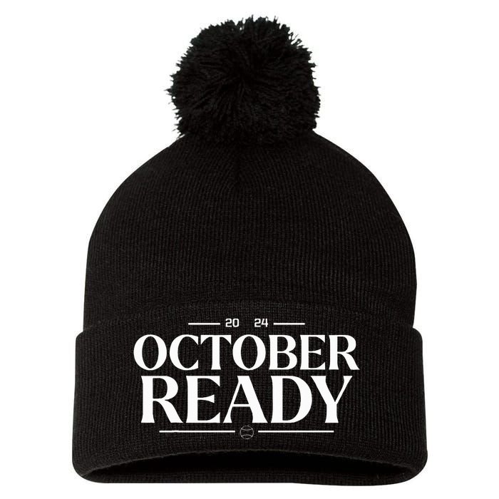 October Ready 2024 Playoff Baseball Season Pom Pom 12in Knit Beanie