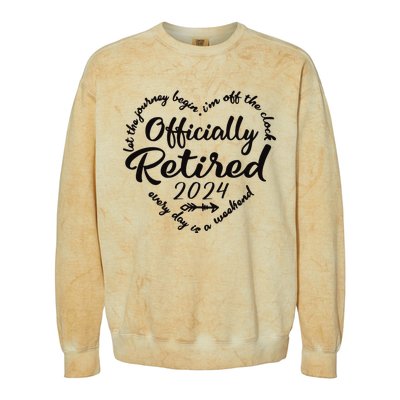 Officially Retired 2024 Funny Vintage Retirement Design Colorblast Crewneck Sweatshirt