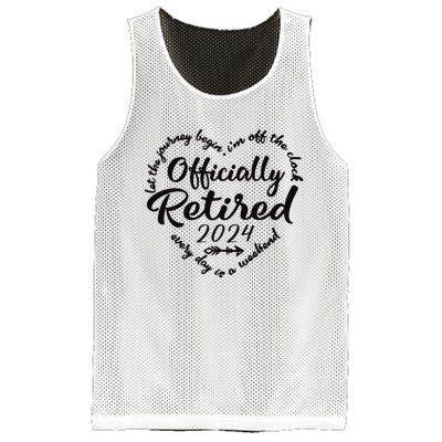 Officially Retired 2024 Funny Vintage Retirement Design Mesh Reversible Basketball Jersey Tank