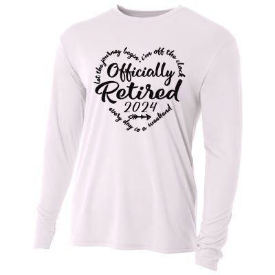 Officially Retired 2024 Funny Vintage Retirement Design Cooling Performance Long Sleeve Crew