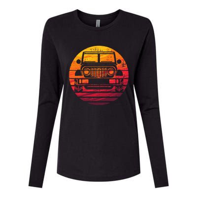 Off Road 4x4 Vintage Retro 70s Sunset Off Road Womens Cotton Relaxed Long Sleeve T-Shirt