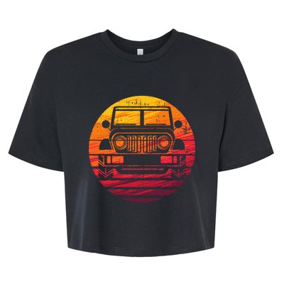 Off Road 4x4 Vintage Retro 70s Sunset Off Road Bella+Canvas Jersey Crop Tee