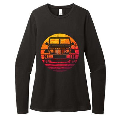 Off Road 4x4 Vintage Retro 70s Sunset Off Road Womens CVC Long Sleeve Shirt