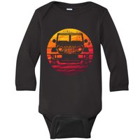 Off Road 4x4 Vintage Retro 70s Sunset Off Road Baby Long Sleeve Bodysuit