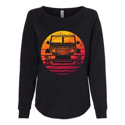 Off Road 4x4 Vintage Retro 70s Sunset Off Road Womens California Wash Sweatshirt