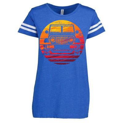 Off Road 4x4 Vintage Retro 70s Sunset Off Road Enza Ladies Jersey Football T-Shirt