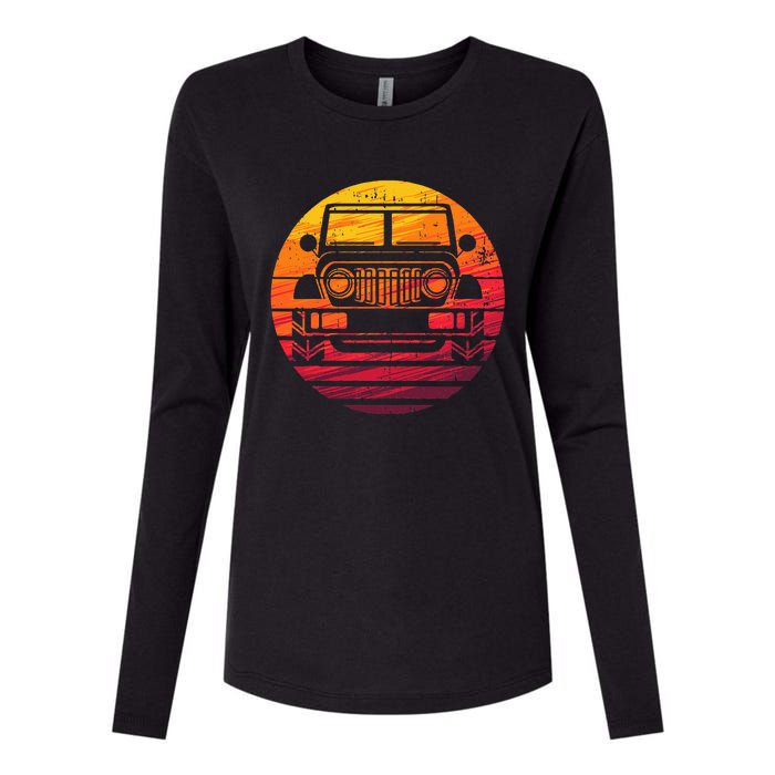 Off Road 4X4 Vintage Retro 70s Sunset Off Road Womens Cotton Relaxed Long Sleeve T-Shirt