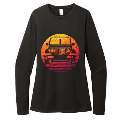 Off Road 4X4 Vintage Retro 70s Sunset Off Road Womens CVC Long Sleeve Shirt