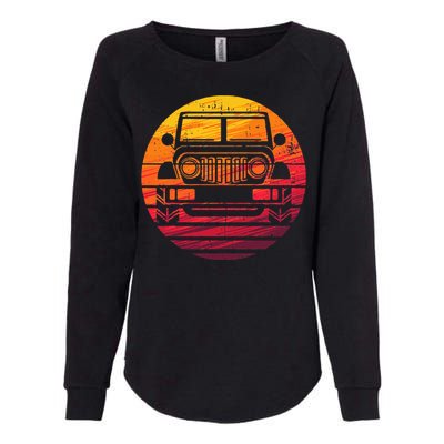 Off Road 4X4 Vintage Retro 70s Sunset Off Road Womens California Wash Sweatshirt