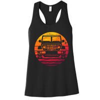 Off Road 4X4 Vintage Retro 70s Sunset Off Road Women's Racerback Tank