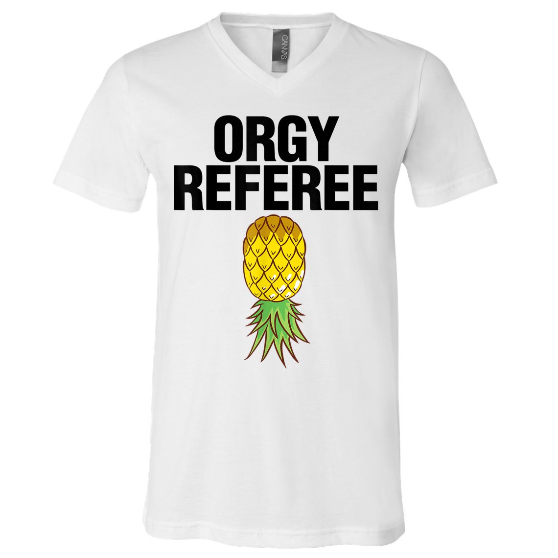 Orgy Referee Adult Humor Swinger Group Sex Freak Gift V-Neck T-Shirt