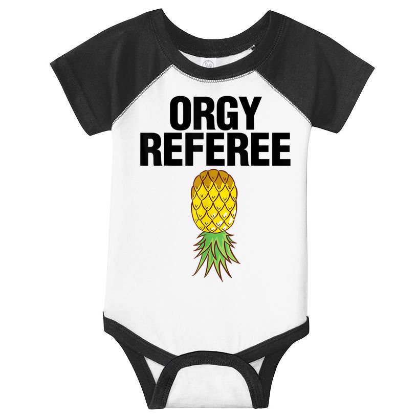 Orgy Referee Adult Humor Swinger Group Sex Freak Gift Infant Baby Jersey Bodysuit