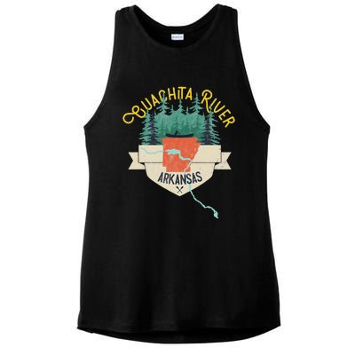 Ouachita River Arkansas National Park River Floating Kayak Ladies PosiCharge Tri-Blend Wicking Tank