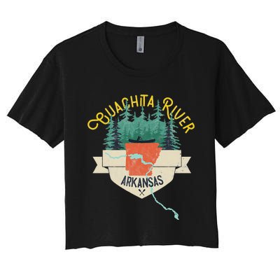 Ouachita River Arkansas National Park River Floating Kayak Women's Crop Top Tee