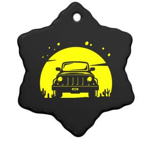 Off Road Adventure Sport Retro Ceramic Star Ornament