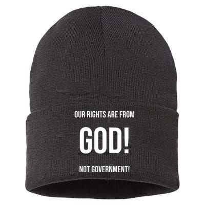 Our Rights Are From God Not Government Sustainable Knit Beanie