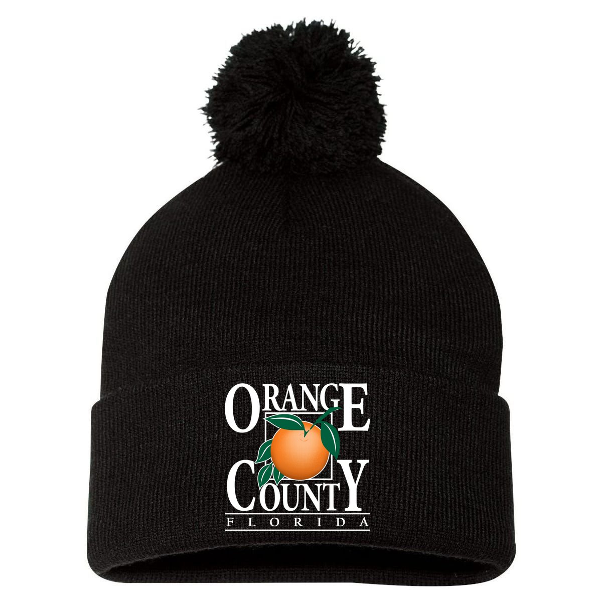 Orange County Florida Pom Pom 12in Knit Beanie
