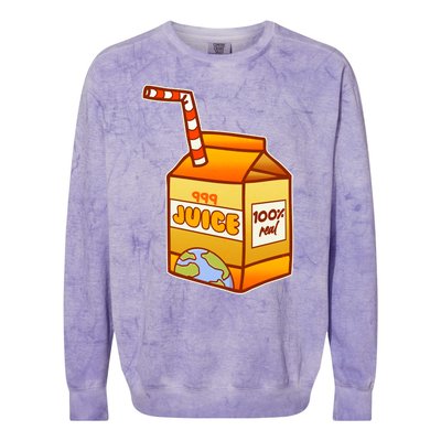 Orange Juice 999 Carton 100% Real Juice Colorblast Crewneck Sweatshirt