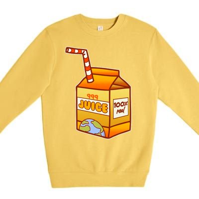 Orange Juice 999 Carton 100% Real Juice Premium Crewneck Sweatshirt