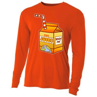 Orange Juice 999 Carton 100% Real Juice Cooling Performance Long Sleeve Crew