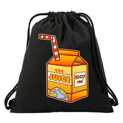 Orange Juice 999 Carton 100% Real Juice Drawstring Bag