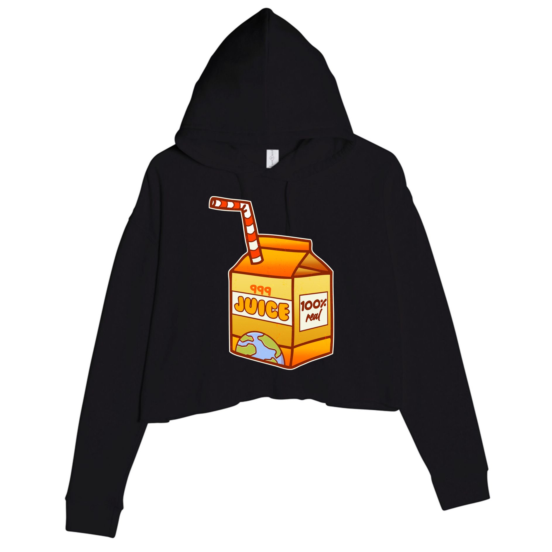 Orange Juice 999 Carton 100% Real Juice Crop Fleece Hoodie