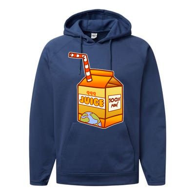 Orange Juice 999 Carton 100% Real Juice Performance Fleece Hoodie