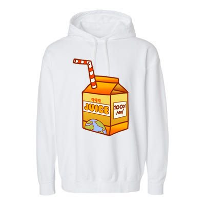 Orange Juice 999 Carton 100% Real Juice Garment-Dyed Fleece Hoodie