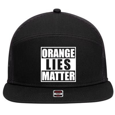 Orange Lies Matter Resist Anti Trump 7 Panel Mesh Trucker Snapback Hat